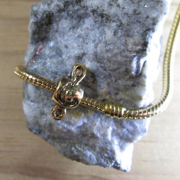 Treble Clef Gold Plated Sterling Silver European charm - Picture 1 of 6